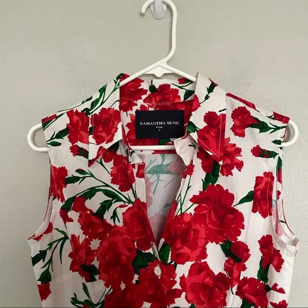 Samanta Sung Gigi Dress Shirt Collar Sleeveless